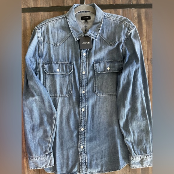 Joe's Jeans Other - JOE'S Mens Cowboy Western denim button down shirt distressed faded